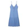 European American Women's Clothing Summer V-neck Splicing Long Sling Dress