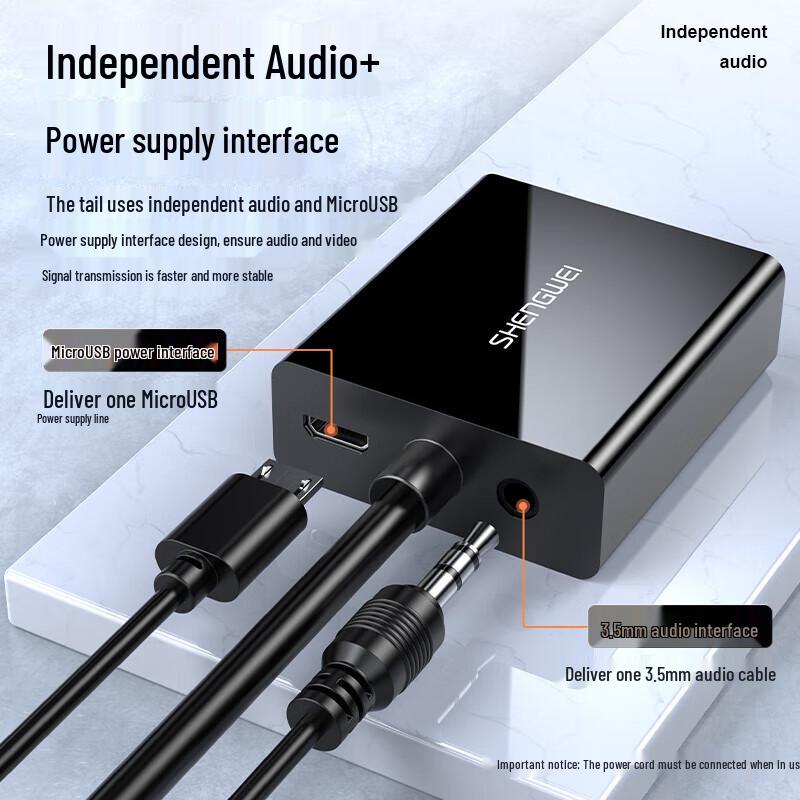 Shengwei VGA To HDMI Converter with Audio & Power