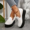 Women's Large Size Loafers Platform Sole One Kick Round Toe Anti-Slip Sole Shoes Women Leisure Fashion Roman Zapatillas De Mujer