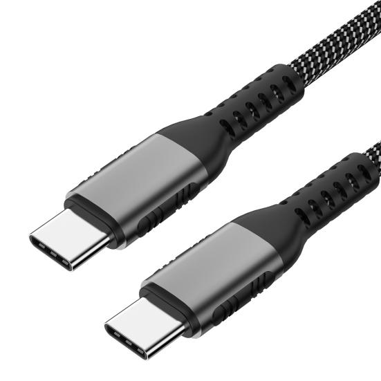Data Cable 2-in-1 Fast Charging 5A PD 100W Type-C to Type-C Charging Cord for Laptop