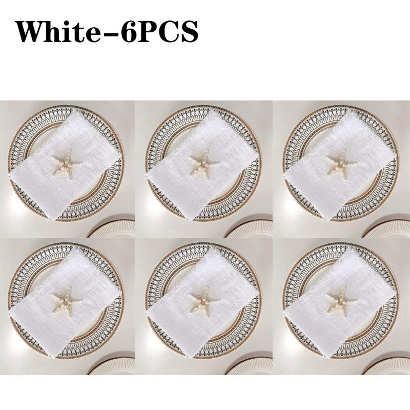 1-24PCS Nordic Tassel Cotton Napkins Fringe Edged Solid Color 30x30cm Western Style Tablecloth Christmas Dining Table Decor
