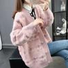 Autumn Winter Sweater Women's Loose Lazy Style Fashion Wear Flower Knit Jacket Women's Sweater Cardigan