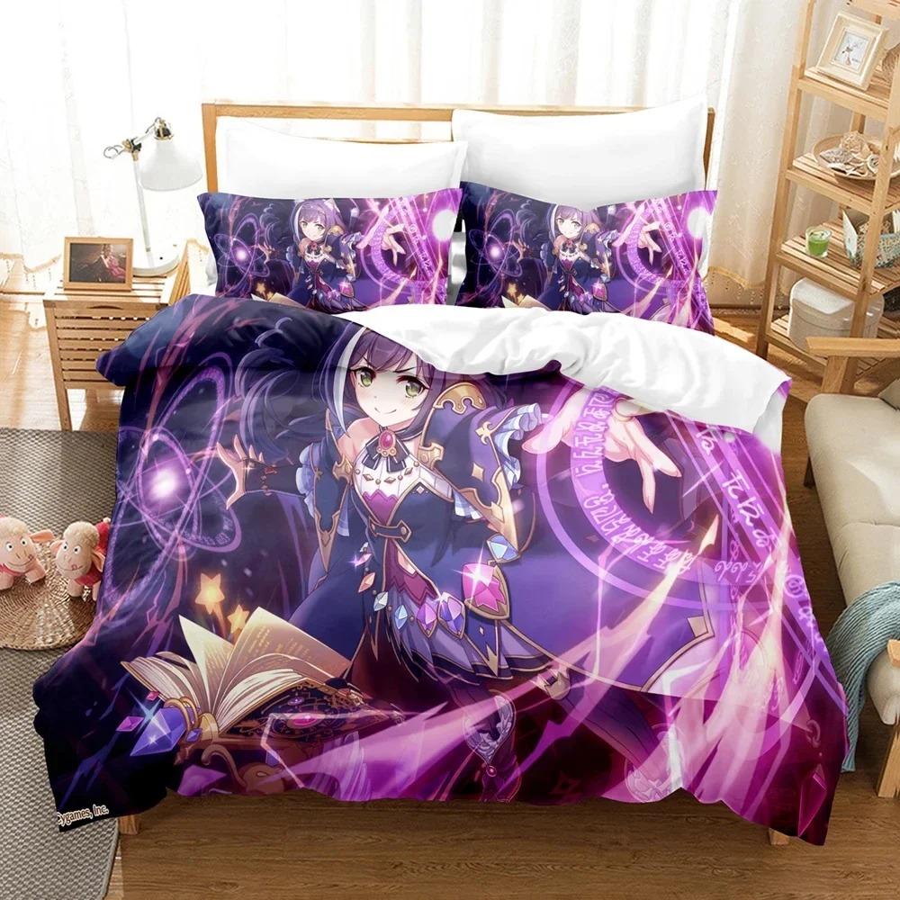 

SkinFriendly Trendy Twin Queen Anime Princess Connect ReDive Boys Girls Size Bed Kids Adult Home Textile Quilt Comforter (quilt)-EU Single(135*200cm)3pcs