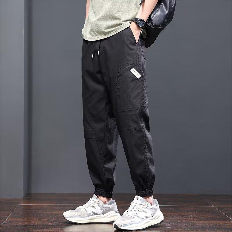 Men's Casual Pants Spring and Autumn New Korean Trendy Brand INS Loose Plus Size Work Pants Men's Fashion Labeled Jogger Pants