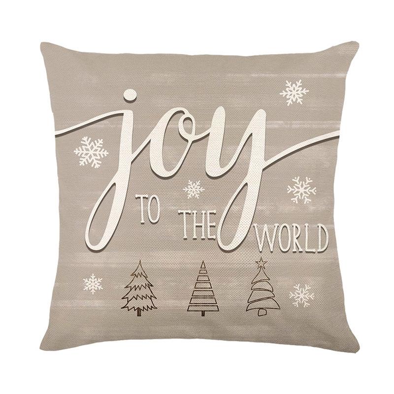 1pc Coffee Cushion Cover Christmas Tree Printed Durable Cover 2025 New for Home Ornament Xmas New Year Christmas Decoration