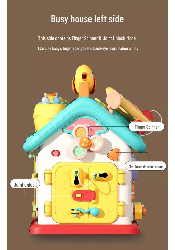 Montessori Busy House: Early Education Toy for Fine Motor Skills Development