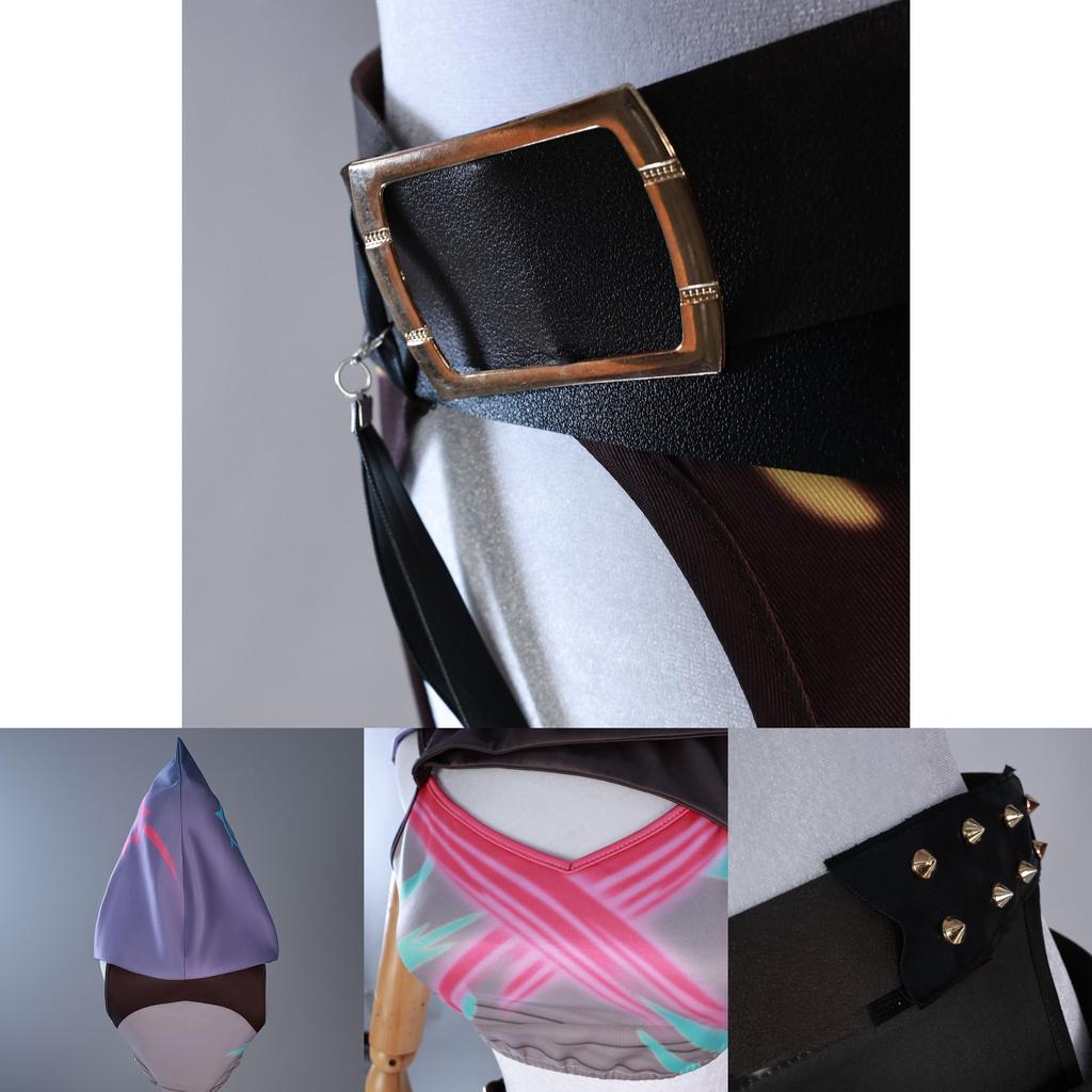 Entzückendes Lila Jinx Cosplay Kostüm aus Arcane League Of Legends für Gaming-Enthusiasten