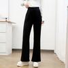 2026 Spring Plus Size High Waist Micro Flare Pants for Women - Slimming Casual Long Black Pants