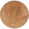 Elegant Double-Layer Faux Pearl Cross Pendant Necklace