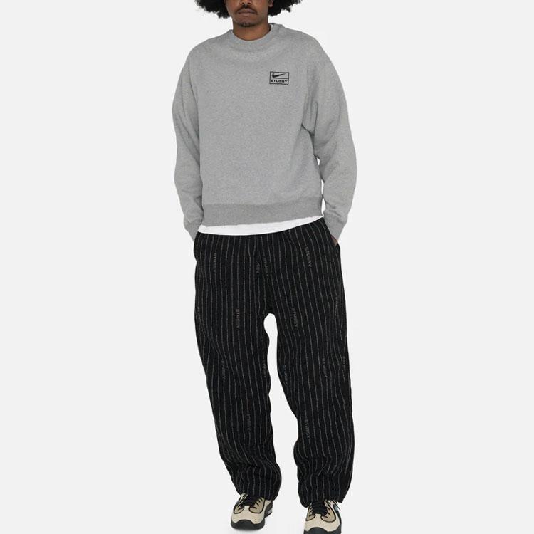 Nike X Stussy Crew Fleece (Asia Sizing) Grey (SS23) Unisex Streetwear DO9338-063