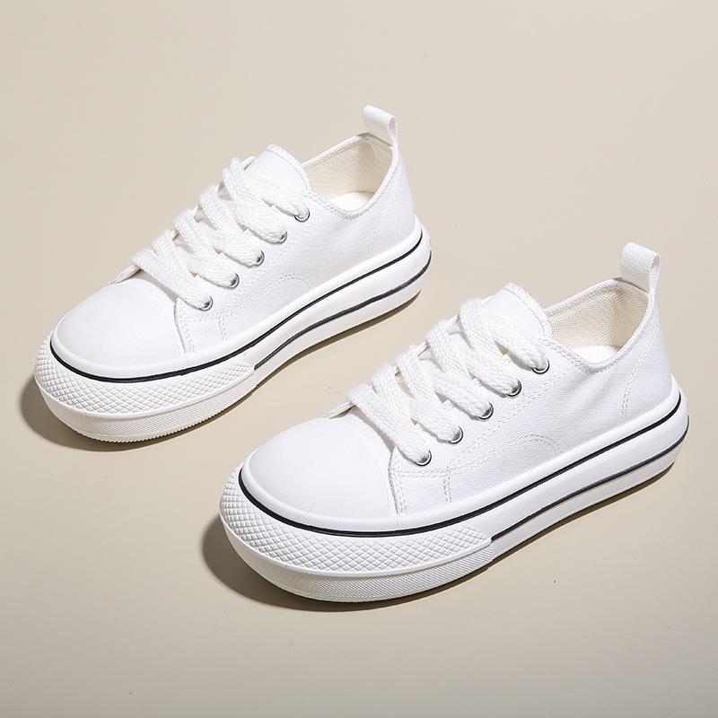Canvas Shoes Female Students Women'S Shoes Low-Top Lace-Up Casual Board Shoes Trendy Little White Shoes