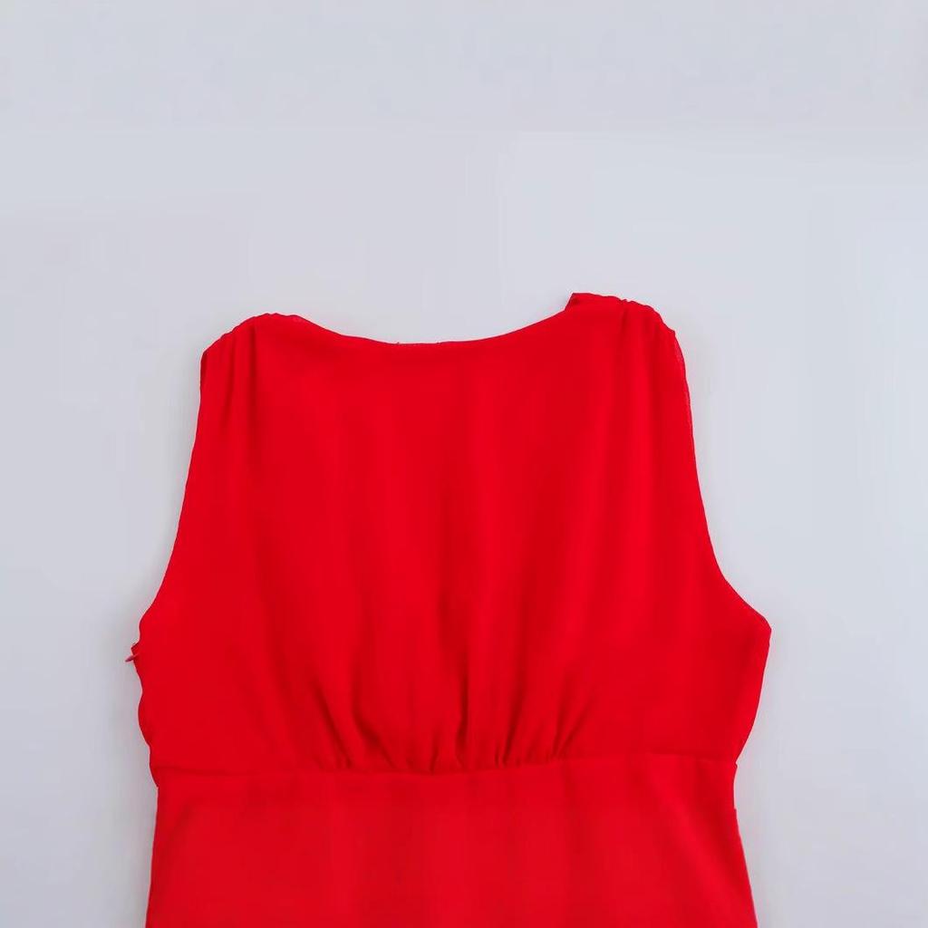 2025 Spring Asymmetrical Chiffon Dress - Elegant European & American Fashion for Women