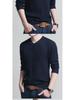 Men's Long-Sleeve Korean V-Neck Casual Slim Fit Wool Sweater