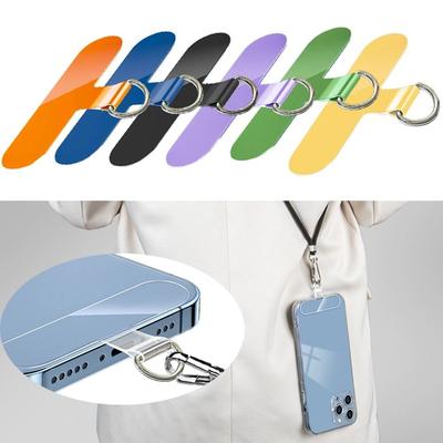 6 pièces Lanière de téléphone transparente universelle Remplacement de joint pour carte Patch de carte pour coque de téléphone Amovible Espaceur anti-perte Hommes Femmes