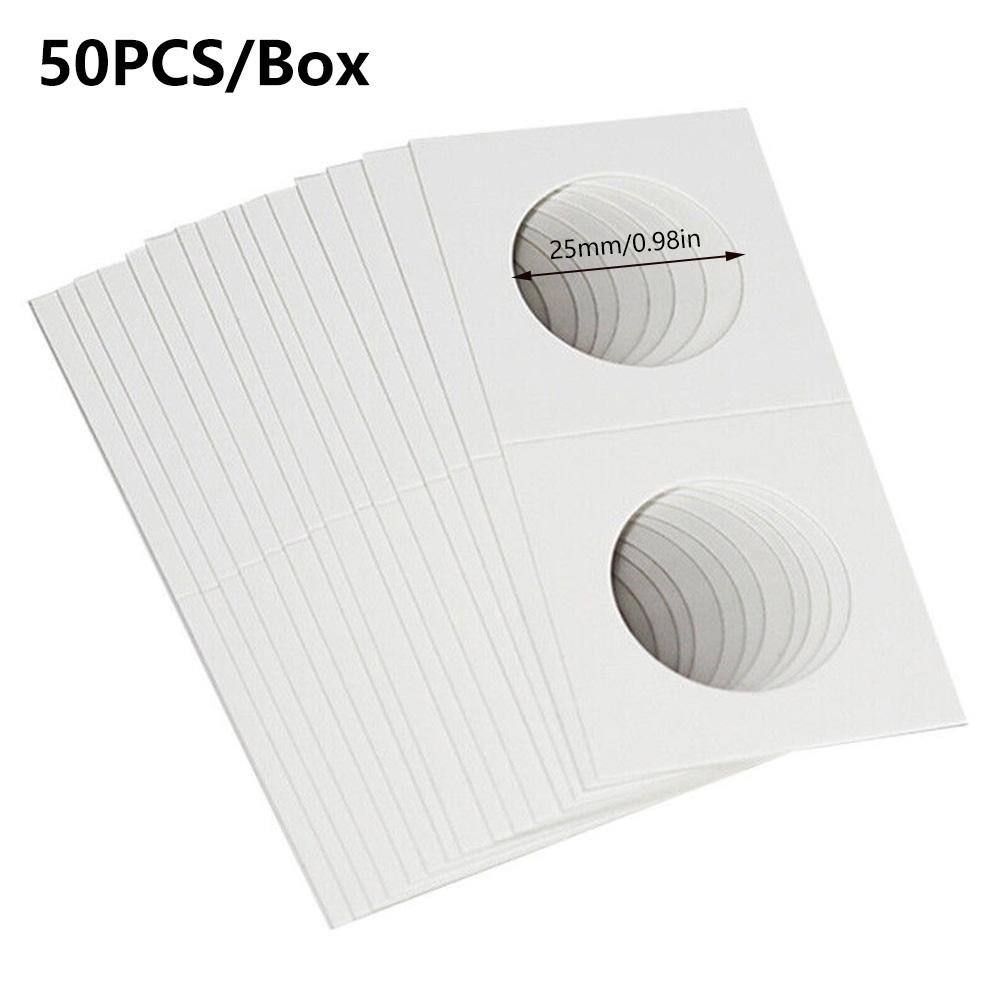 50 buc. Suporturi pătrate de monede din carton Suporturi pentru monede Suporturi pentru monede 17,5 mm-40 mm Suporturi pentru monede Clip de depozitare Suporturi pentru monede Capac pentru depozitare