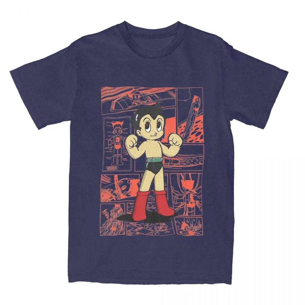 Mighty Atom Astro Boy Osamu Tezuka T Shirt for Men Cotton Funny T-Shirt Round Collar Astroboy Tees Short Sleeve Tops Plus Size