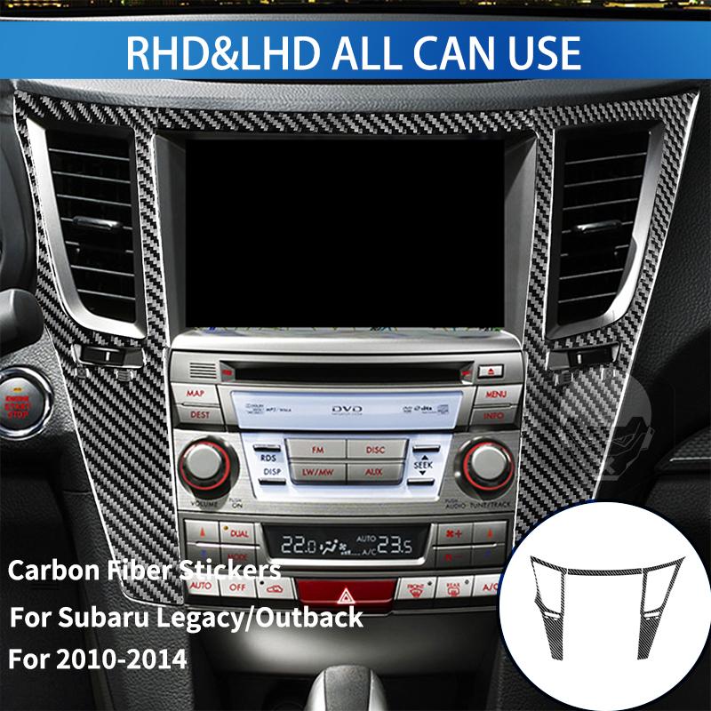 For Subaru Legacy Outback 2010-2014 Carbon Fiber Stickers Central Control Gear Shift Knob Box Panel Car Interior Accessories