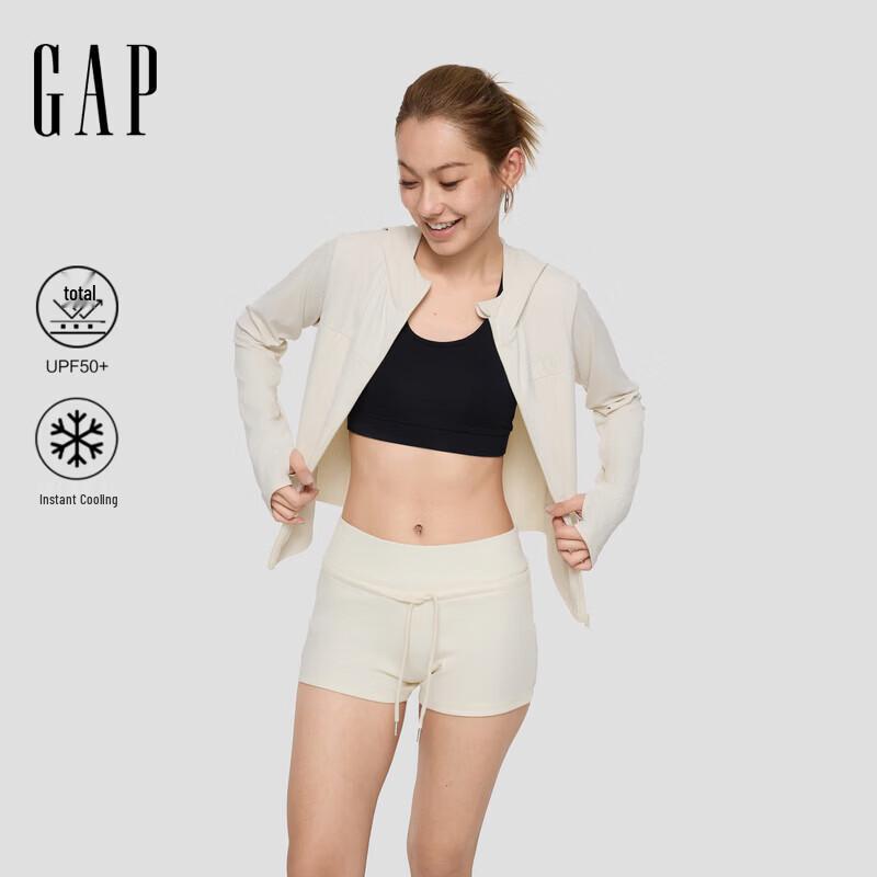 GAP Women s Sun-Protective Cool-Feel Logo Hooded Jacket XS