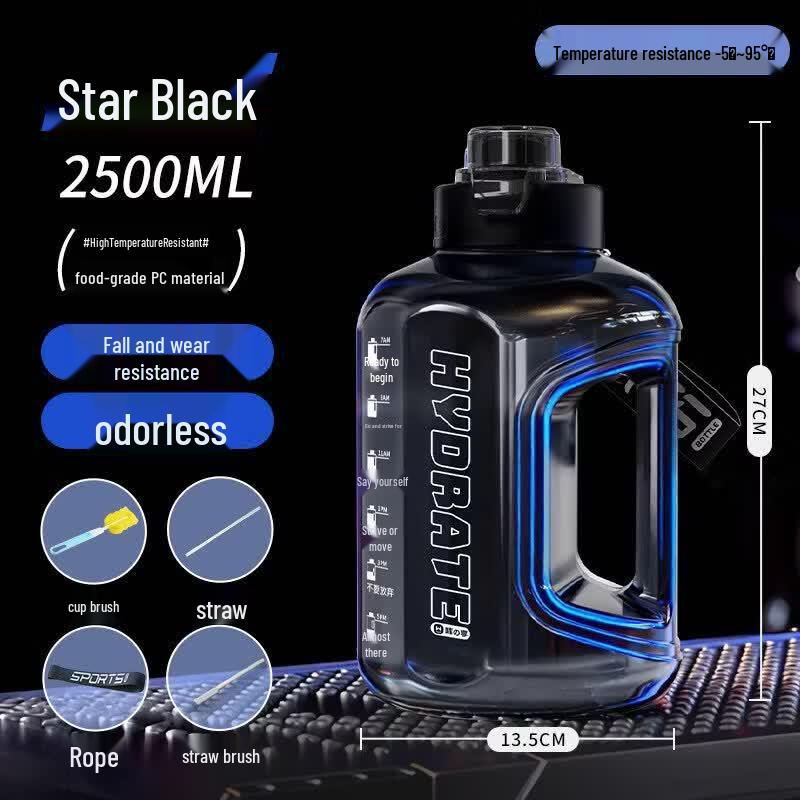 Large Capacity Sports Water Bottle with Straw