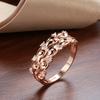 Fashion Crystal Flower Rings For Women Luxury  Rose Gold Color With Natural Zircon Accessories Vintage Wedding Jewelry