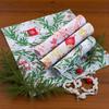 10 Sheets Christmas Decoration Tissue Paper for Flowers Gifts Wrapping Christmas Wreath Bell Printed DIY Craft Decoration Paper