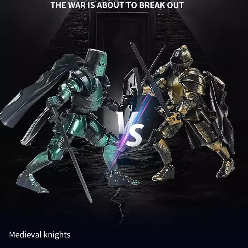 Medieval Knight Lucky 13 Doll Figure Movable Joint Puppet Joint Building Block 3D Assembled Boy Toy Gift Building Blocks
