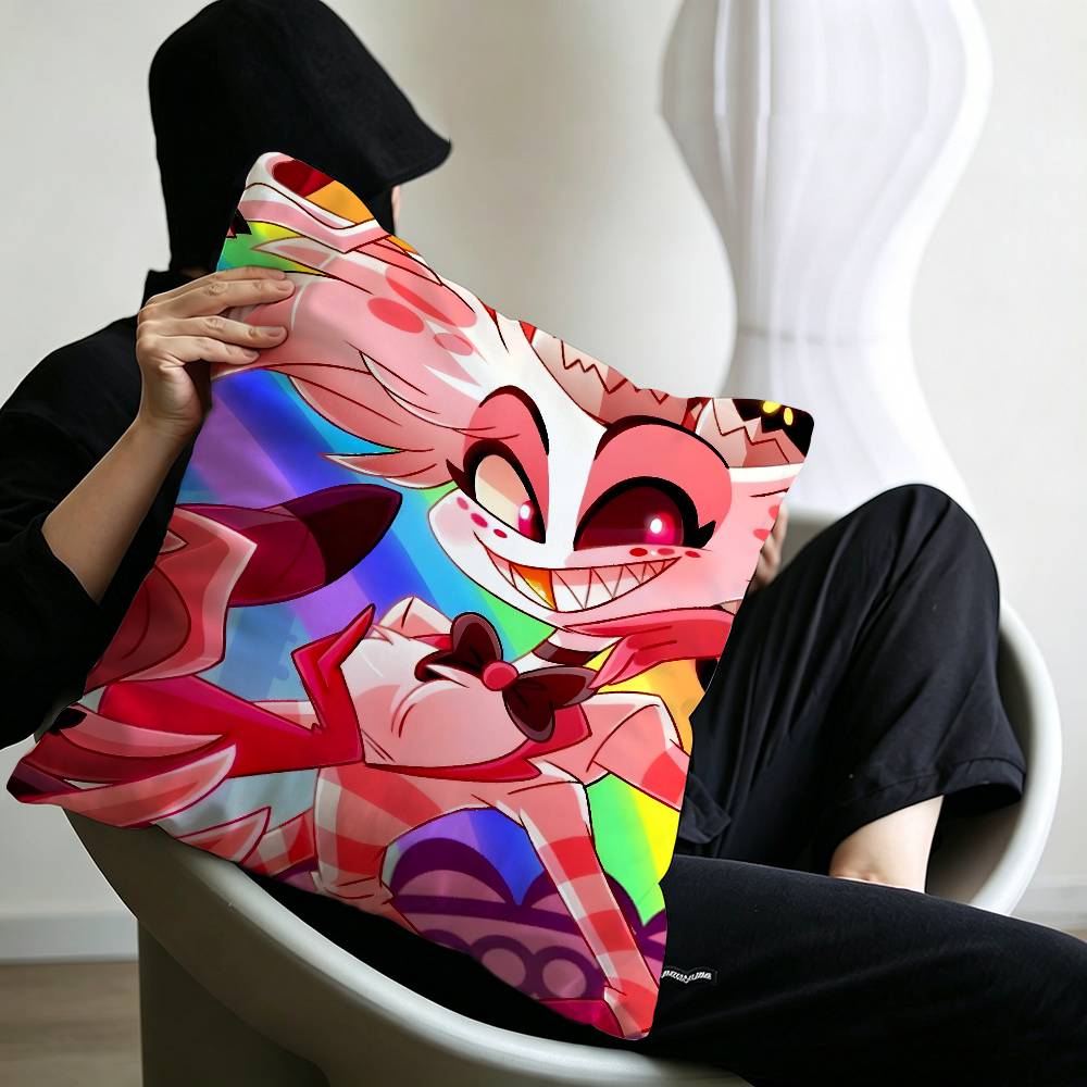 Anime Hhazbin Hhotel Angel Dust Cushion Cover Inches Farmhouse Decor Home Throw Pillow Covers for Couch Decorations