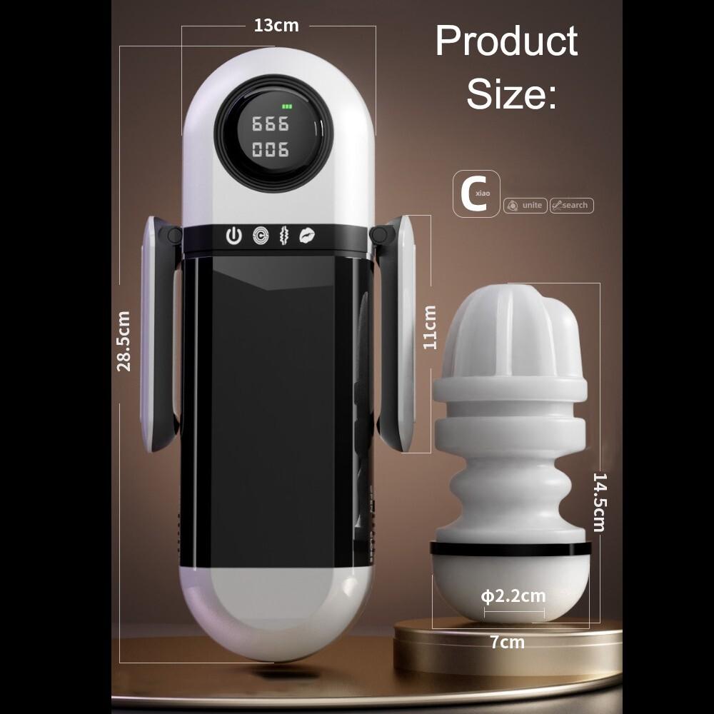 Männlicher Masturbator Becher Stoßender Saugender Vibrator Doppelte Griffe Penis Pumpe Taschentasche App-Steuerung Penis Trainer Sexspielzeug für Männer