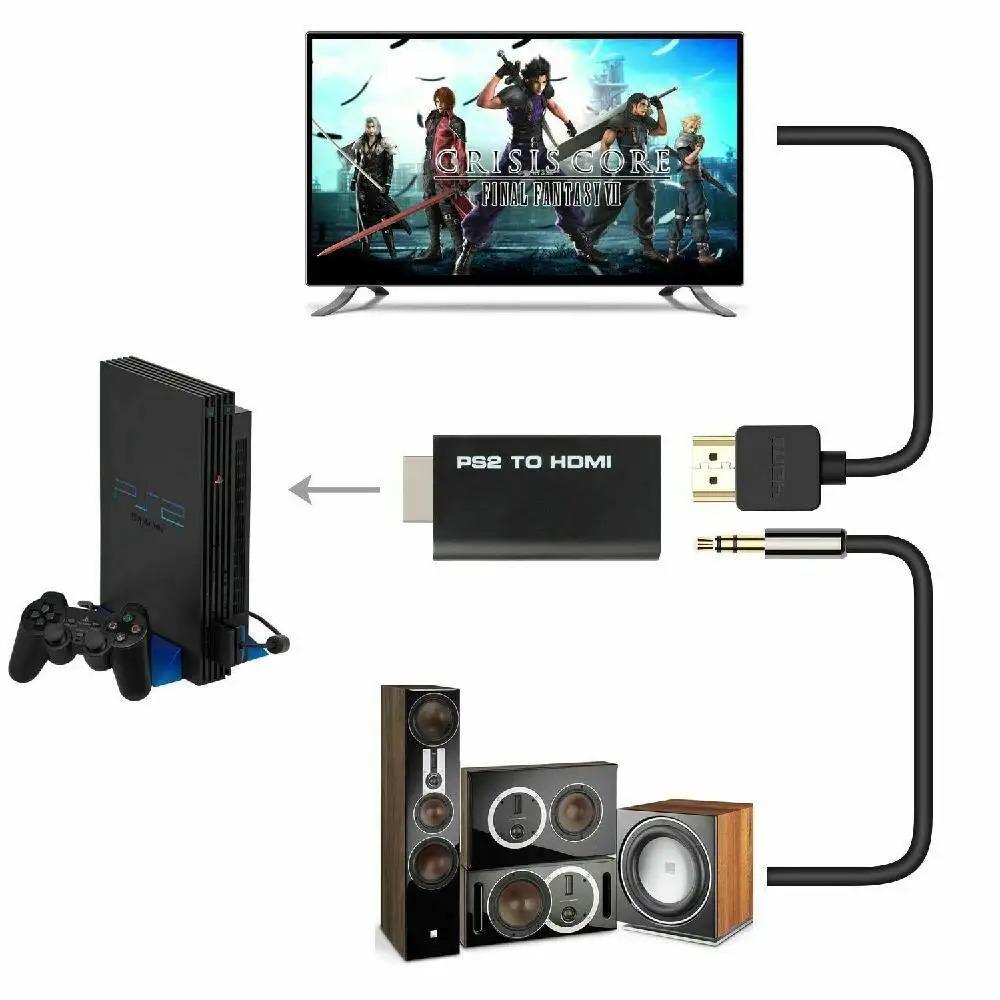 PS2-auf-HDMI-Konverteradapter, M209 – unterstützt alle Anzeigemodi der PlayStation 2, 3,5-mm-Audioausgang, Plug-and-Play, Stromversorgung über USB-Kabel