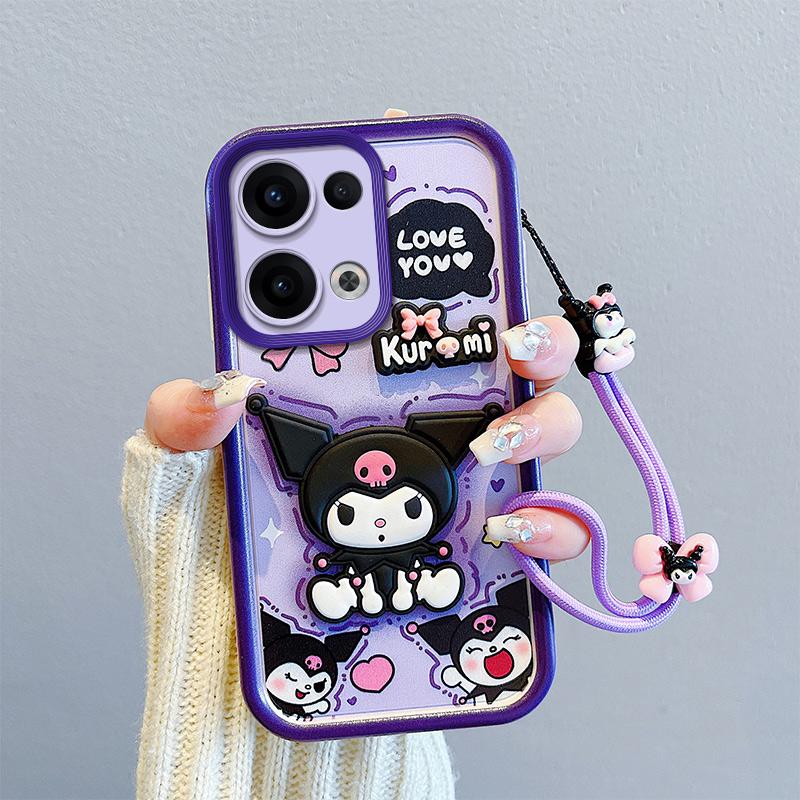 KEYSION Shockproof Case for OPPO Reno13 Pro 5G with Lanyard Soft Silicone Cute 3D Cartoon Doll Phone Cover for OPPO Reno 13 5G