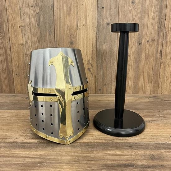 Crusader Helmet Brass Trim  Knights Templar Helmet Practice Armor for Reenactment & Cosplay