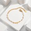 Customized Pearl Name Bracelet Waterproof Stainless Steel Personalized Script Nameplate Adjustable Chain