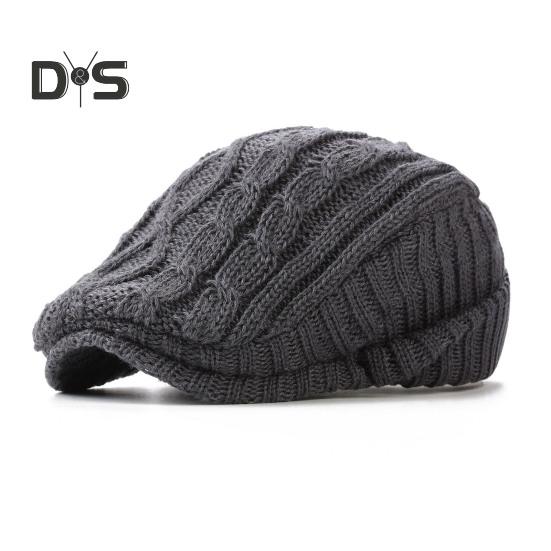 

Ретро мужская продвинутая шляпа газетчик шляпа регулируемая окружность головы однотонная толстая плюшевая зимняя кепка косплей представление повседневный головной убор темно-серого