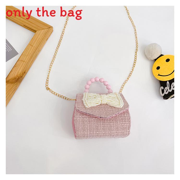 Childrens Cartoon Pattern Pu Shoulder Bag With Artificial Pearl Bow And Flower Decoration For Daily Casual Wear