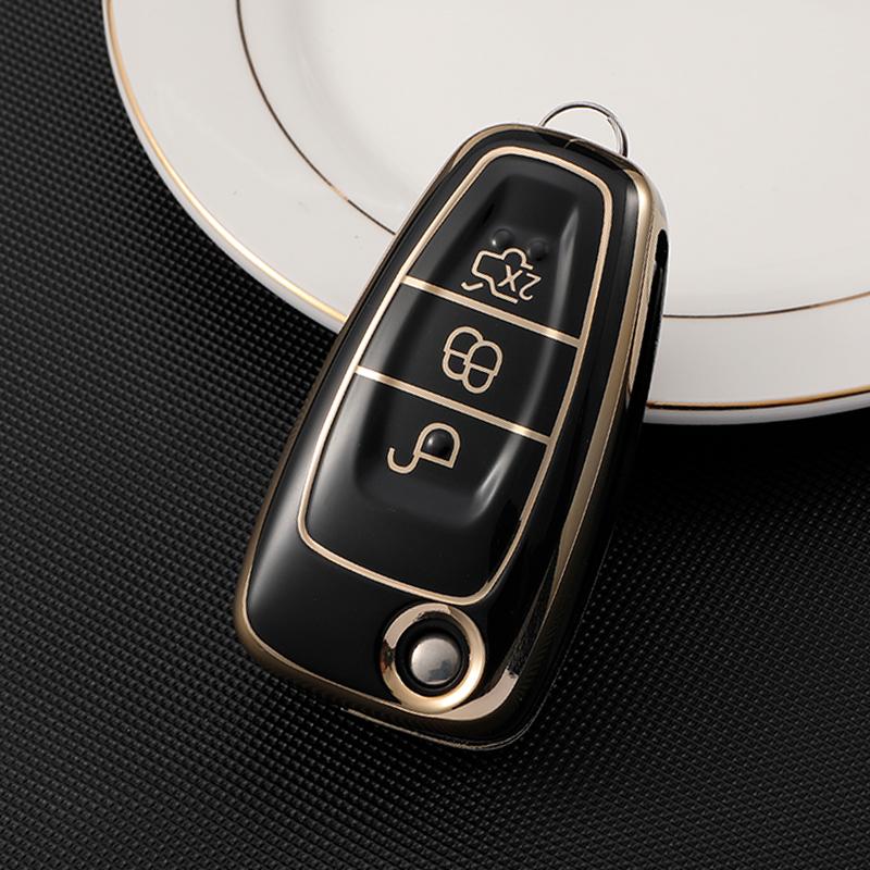 TPU Car Key Case Cover for Ford Ranger C-Max S-Max Focus Galaxy Mondeo Transit Tourneo Custom Auto Key Holder Keychain