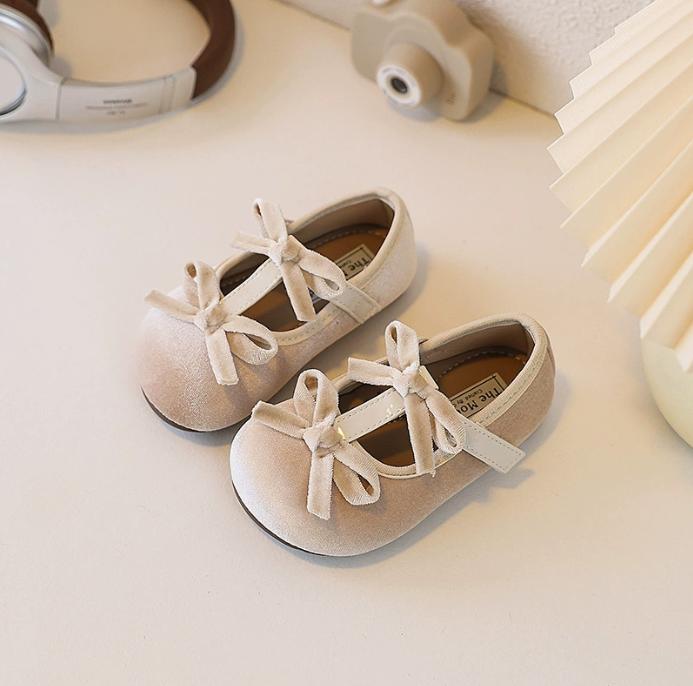 

Spring Autumn Girls Party Dress Flat Shoes Double Bow Elegant Retro Children Leather Shoes Kids Princess Ballet Mary Jane Shoes 22