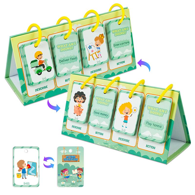 96Pcs Action Cognition Cards Table Model Education Card Thinking Training English Learning Flash Card Kids Educational Toys