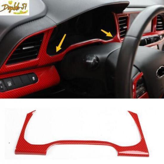 For Hyundai Elantra 2017- Red Carbon ABS trument Panel Frame Cover Trim