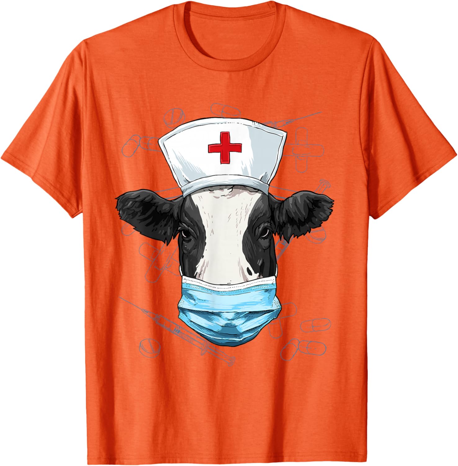 Cow Nurse Graphic Tee Funny Registered Nurse RN LPN CNA Student T-Shirt 4XL