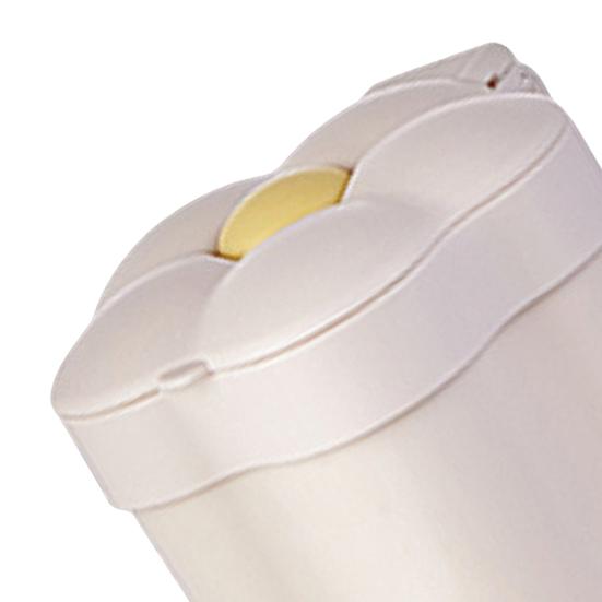 Mini Trash Can Floral Design Press Button One-hand Opening Creative Flower Shape Desktop Waste Bin for Daily Use