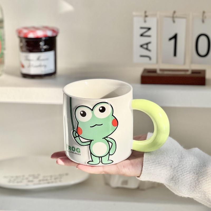 

High value Animals Frog Cup Ceramic Cup Souvenir Cartoon Birthday Gift Children s Gift Water Cup Mug 400ml