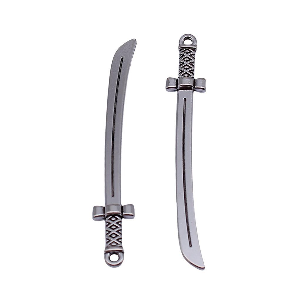 Anime Charms Multi Color Medieval Sword Pendants For Fantasy Warrior Themed Jewelry