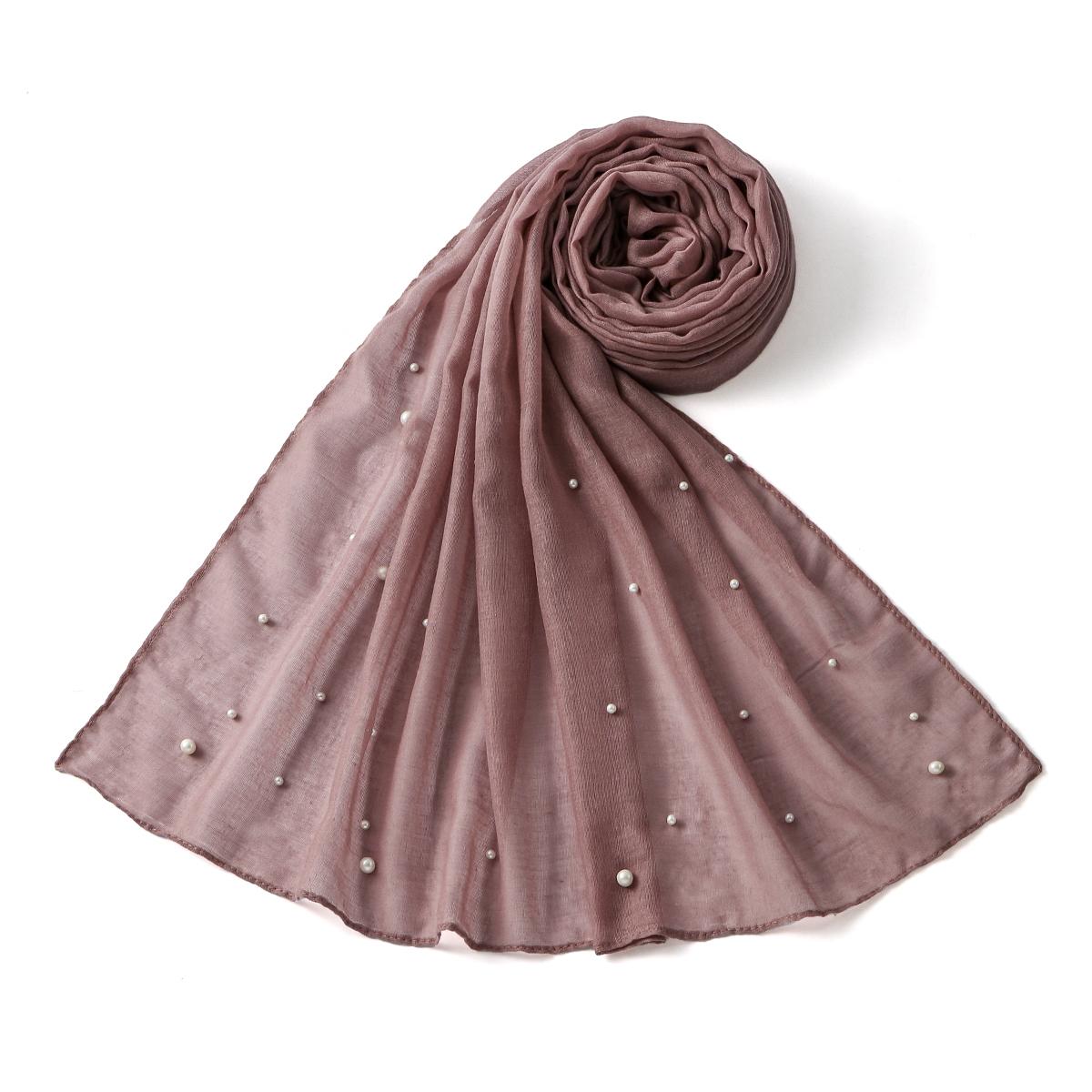 

Жемчуг Трикотажный Хлопковый Хиджаб Шарф Женский Мусульманский Хиджаб Шаль Однотонная Повязка на Голову Женская Мода Длинные Накидки Женский Тюрбан Головной Платок