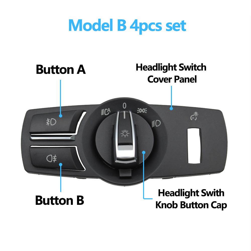 LHD RHD Προβολέας Περιστρεφόμενο Κουμπί Διακόπτης Ομίχλης Διακοσμητικό πάνελ για BMW 5 5GT 6 7 X3 X4 Series F10 F11 F07 F06 F01 F25 F26