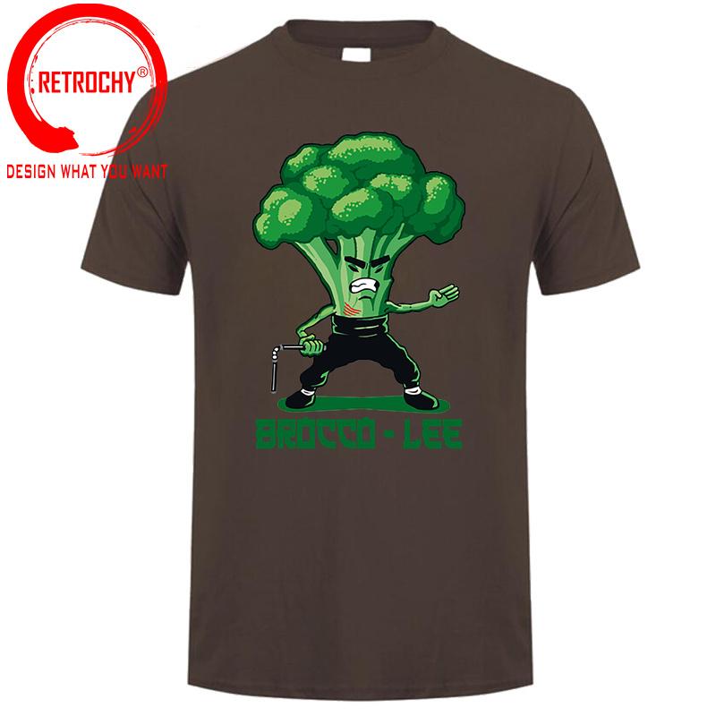 New Anime Brocco Lee T shirt Unisex Funny Vegetable with Nunchucks Tshirt Parody Kung Fu Brucee Lee T shirt Jeet Kune Do tee shirt