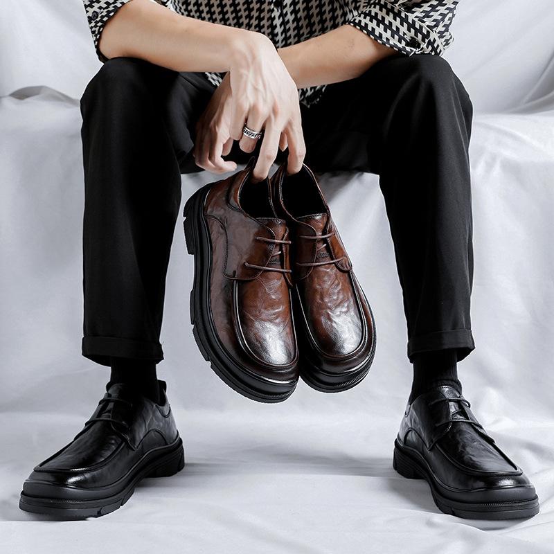 Leather Shoes Men's High-end British Formal Wear Business and Leisure Korean Version Low-top Soft-faced Lazy One-pedal 91833-K