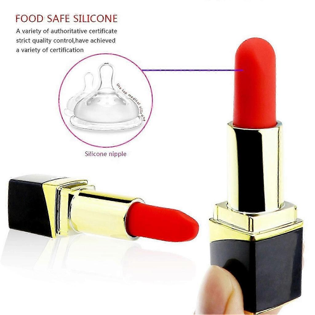 Vibration Lipstick Massager 10 Modes USB Magnetic Charging Less Noise Waterproof Female Personal Massager Black Design-zs