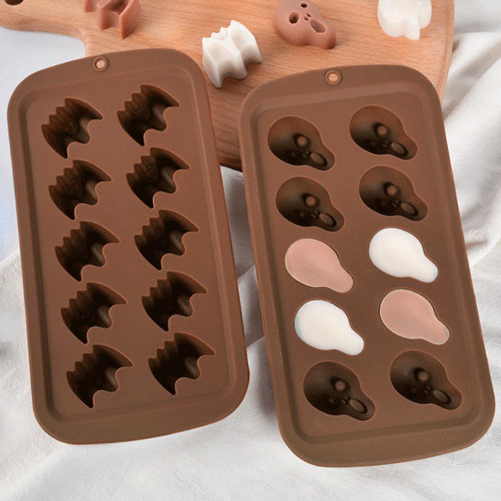Víceformový silikonový tvar na čokoládu Dýně Duch DIY Netopýří Klobouk Čarodějnice Cukroví Sušenky Výroba Pečení Forma Halloweenská Párty Dortová Dekorace