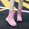 Women's Mid-calf Rain Boots with Anti-wear Edge Lightweight Wading Shoes Kitchen Rubber Shoes