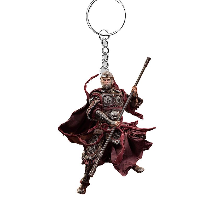 Čínská akční hra Černý mýtus Wukong Klíčenka Přívěsek na klíče Přívěsek na tašku Monkey King Sun Keyring Šperky Fanoušci hráčů Herní dárek